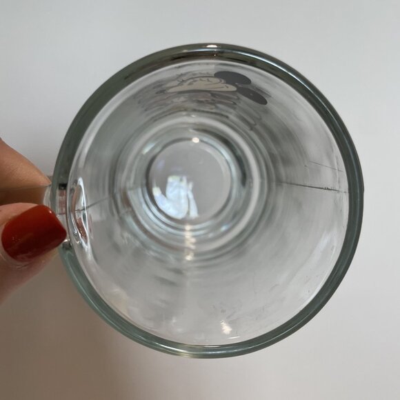 Vintage Walt Disney Minnie Mouse Pedestal Mugs Glasses Clear Handle Set of 2 - Picture 6 of 8